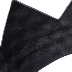 Pre Owned Moschino Black Leather Gold Tone Studded Crown