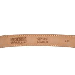 Moschino Fuchsia Leather Heart Buckle Belt 80CM