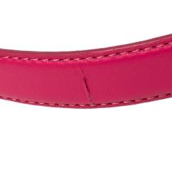 Moschino Fuchsia Leather Heart Buckle Belt 80CM