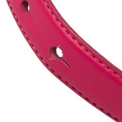 Moschino Fuchsia Leather Heart Buckle Belt 80CM
