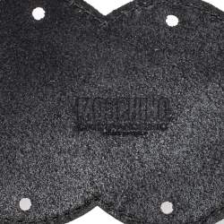 Pre Owned Moschino Black Leather Scallop Waist Belt 75CM