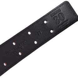Moschino Black Leather 30th Anniversary Chain Belt 90 CM