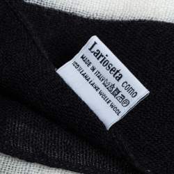 Moschino Black Logo Print Wool Scarf