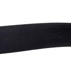 Pre Owned حزام موسكينو كلاسيك لوغو جلد أسود 95 سم