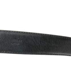 Pre Owned Moschino Black Leather Classic Logo Belt 85CM