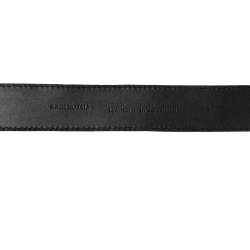 Pre Owned Moschino Black Leather Classic Logo Belt 85CM