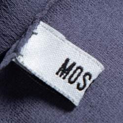 Pre Owned Moschino Blue Logo Applique Chiffon Scarf