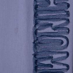 Pre Owned Moschino Blue Logo Applique Chiffon Scarf