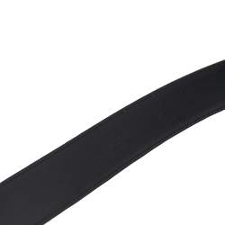 Pre Owned Moschino Black Glossy Leather Classic Logo Belt 85CM