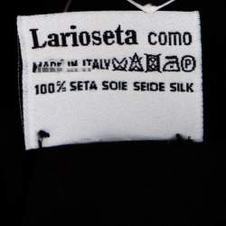 Pre Owned Moschino Black Bow Embellished Crepe Silk Scarf