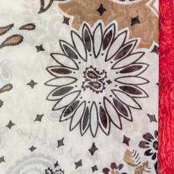 Pre Owned Moschino Red Paisley Print Silk Scarf