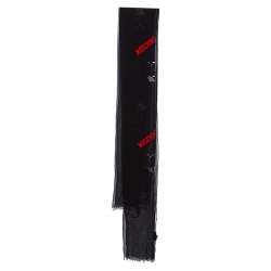 مملوكة مسبقًا Moschino Black Olive Oyl Embroidered Silk Plisse Scarf