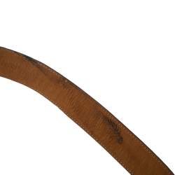 Pre Owned Moschino Celeste Patent Leather Logo Belt