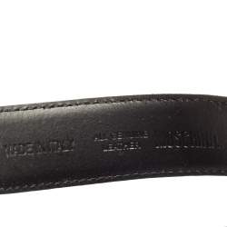 Pre Owned Moschino Black Leather Logo Belt