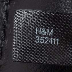 Pre Owned Moschino for H&M Black Leather Logo Buckle Chain Belt