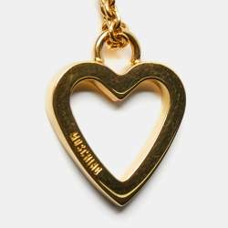 Pre Owned Moschino by Redwell Heart Gold Tone Keyring