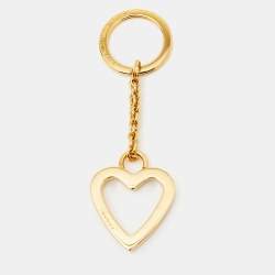 Pre Owned Moschino by Redwell Heart Gold Tone Keyring