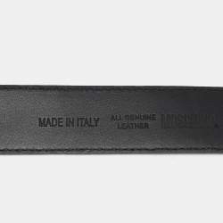 Pre Owned Moschino Black Leather Classic Logo Belt 80 CM