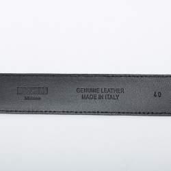 Moschino Black Leather Classic Logo Belt 85CM