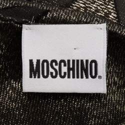 Pre Owned Moschino Black & Gold Lurex Devore Scarf