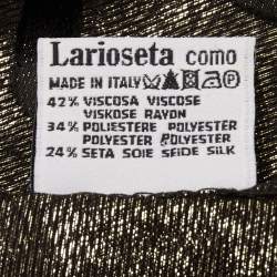Pre Owned Moschino Black & Gold Lurex Devore Scarf