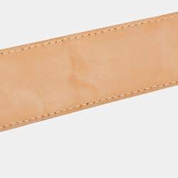 Pre Owned Moschino Yellow Leather Logo Belt 90CM