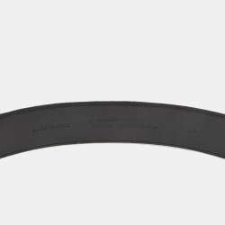 Pre Owned Moschino Black Leather Classic Logo Belt 