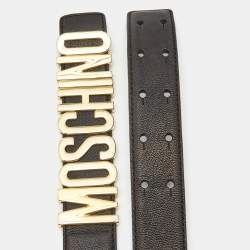 Pre Owned Moschino Black Classic Logo Waist Belt