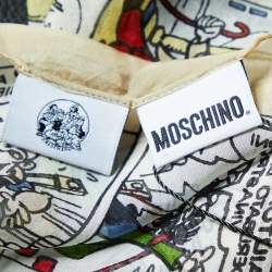 Moschino Beige Popeye Printed Silk Scarf
