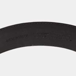 Moschino Black Leather Classic Logo Belt 90CM