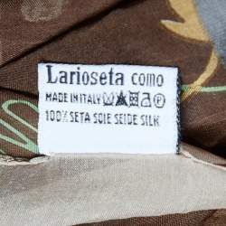 Pre Owned Moschino Brown Floral & Butterfly Printed Silk Stole 