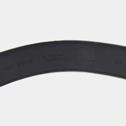 Pre Owned Moschino Black Leather Classic Logo Waist Belt 