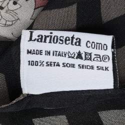 Moschino Black Moschinomiao Printed Silk Scarf