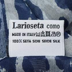 Pre Owned Moschino Navy Blue Animal Printed Silk Scarf