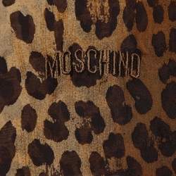 Pre Owned Moschino Brown Animal Printed Silk Scarf