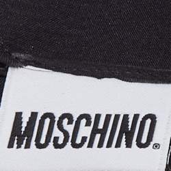 Pre Owned Moschino Grey Printed Silk Scarf