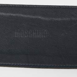 Moschino Blue/White Polka Dots Satin Waist Belt 80CM