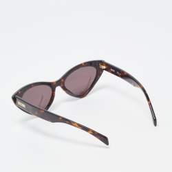 Pre Owned Moschino Brown Tortoise MOS006 Studded Cat Eye Sunglasses