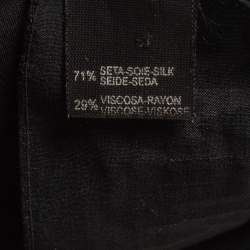 Pre Owned Moschino Black Logo Print Silk Chiffon Scarf