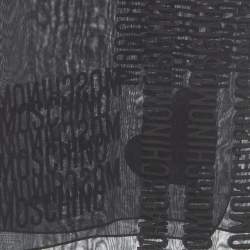 Pre Owned Moschino Black Logo Print Silk Chiffon Scarf