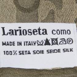 Pre Owned Moschino Dark Beige Love Jacquard Silk Scarf