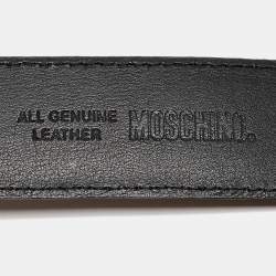 Moschino Black Leather Classic Logo Belt 100 CM