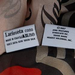 Pre Owned Moschino Pink Doll Print Silk Stole