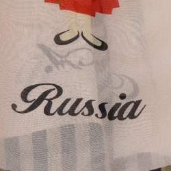 Pre Owned Moschino Pink Doll Print Silk Stole