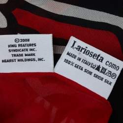 Moschino Black/Red Olive Oyl Print Silk Stole