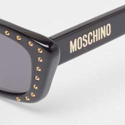 Pre Owned Moschino Black/Gold MOS091/S Studded Cat Eye Sunglasses