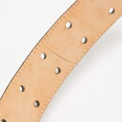 Pre Owned Moschino Red Leather Classic Logo Waist Belt 
