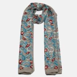 Moschino Larioseta Floral Print Silk Scarf