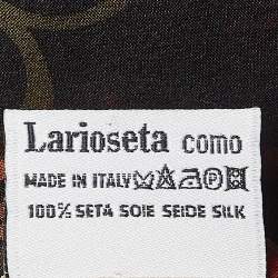 Moschino Larioseta Black Floral Print Silk Scarf 