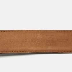 Pre Owned Moschino Black Glossy Leather Classic Logo Waist Belt 